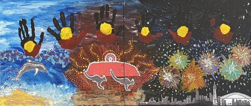 Mural of Australia – refer to the long text description that follows.
