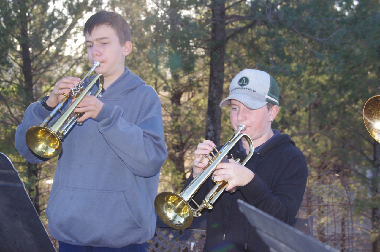 Two trumpeters playing at the New England Band and Vocal camp