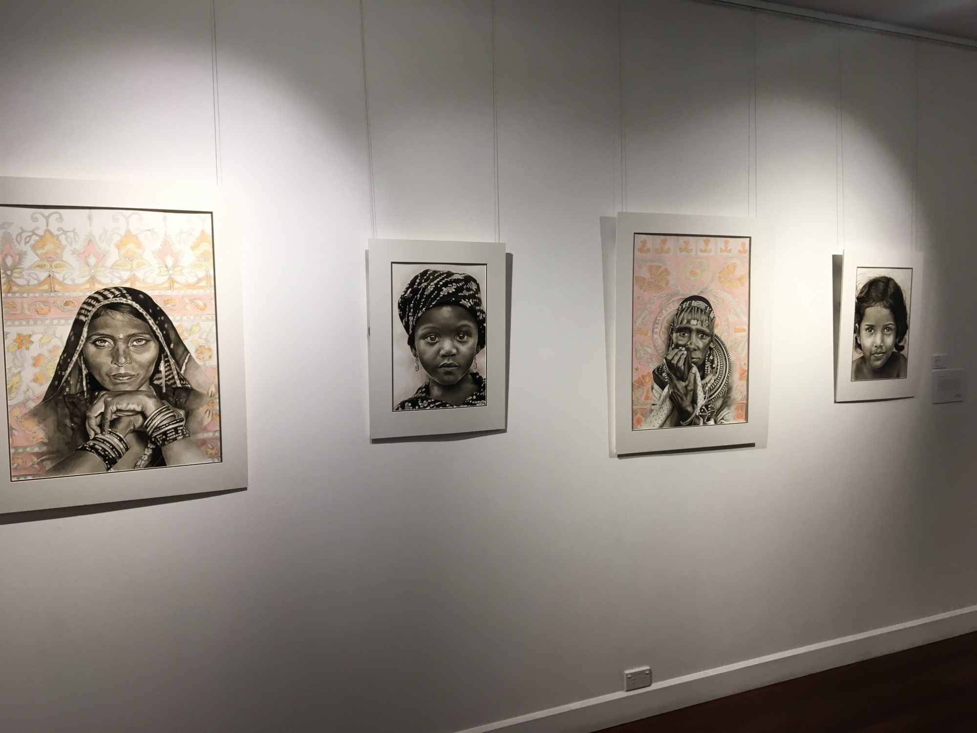 student artworks in gallery space