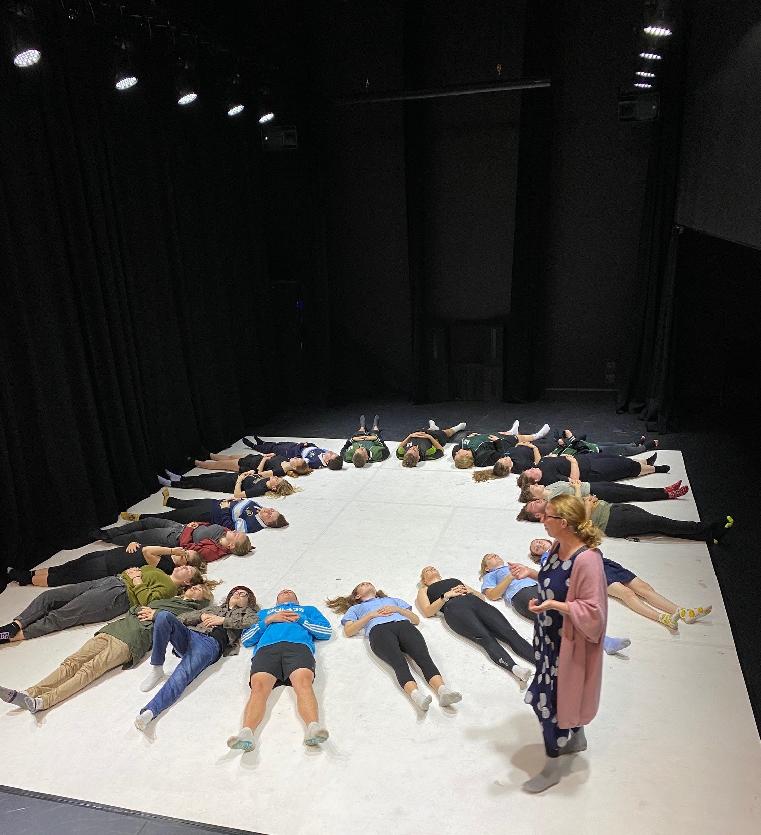 drama students in a workshop