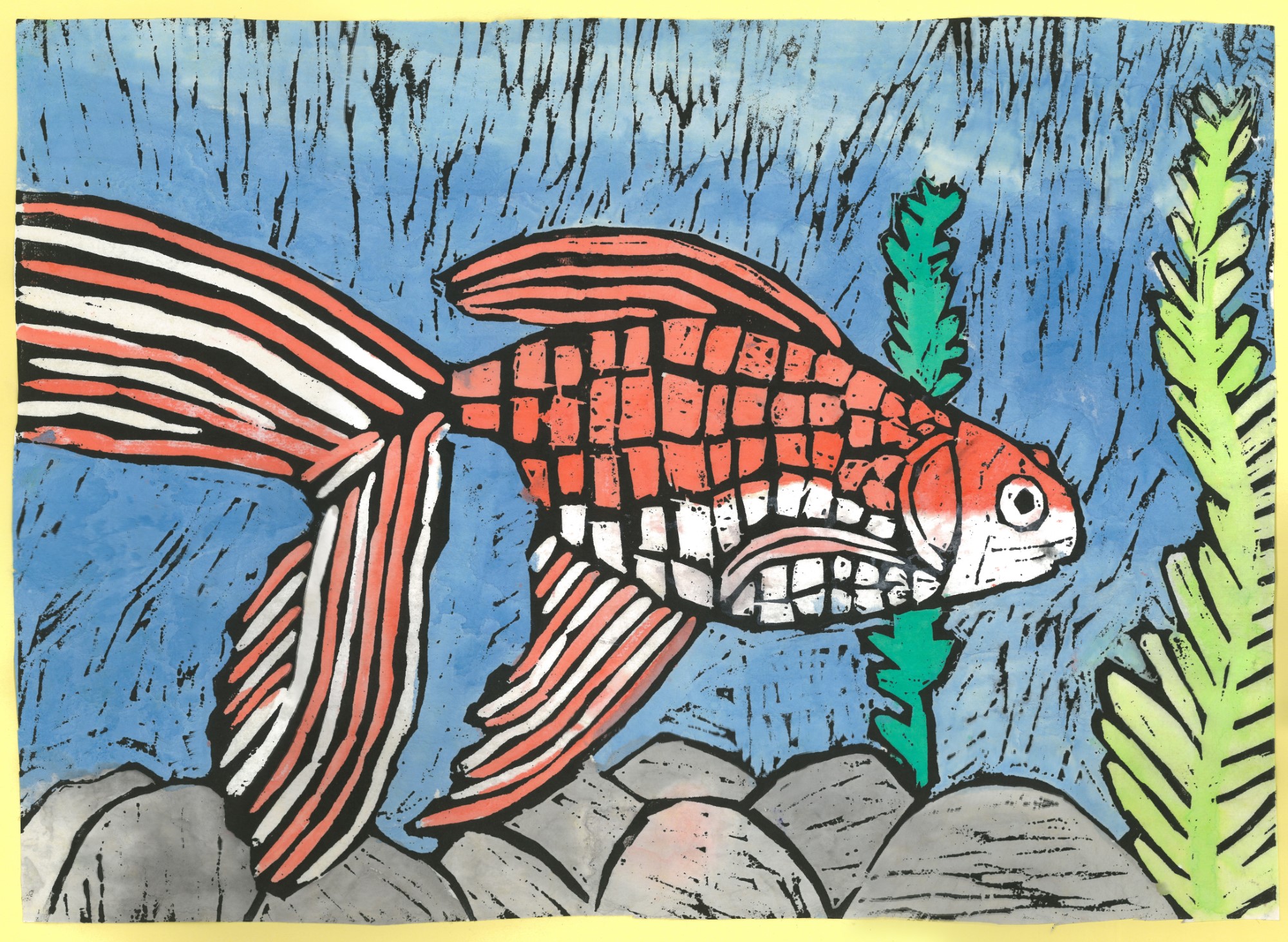 Student artwork - Goldfish swimming gracefully