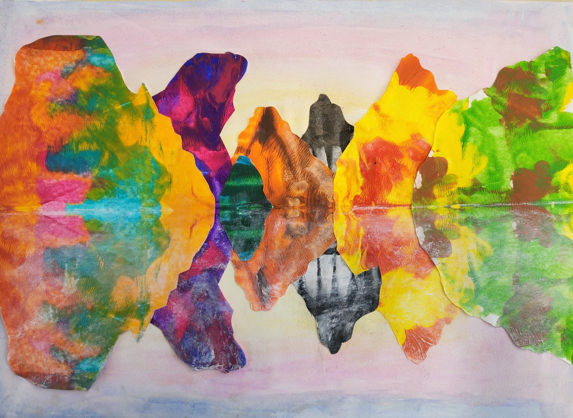 Student artwork - reflections in the lake