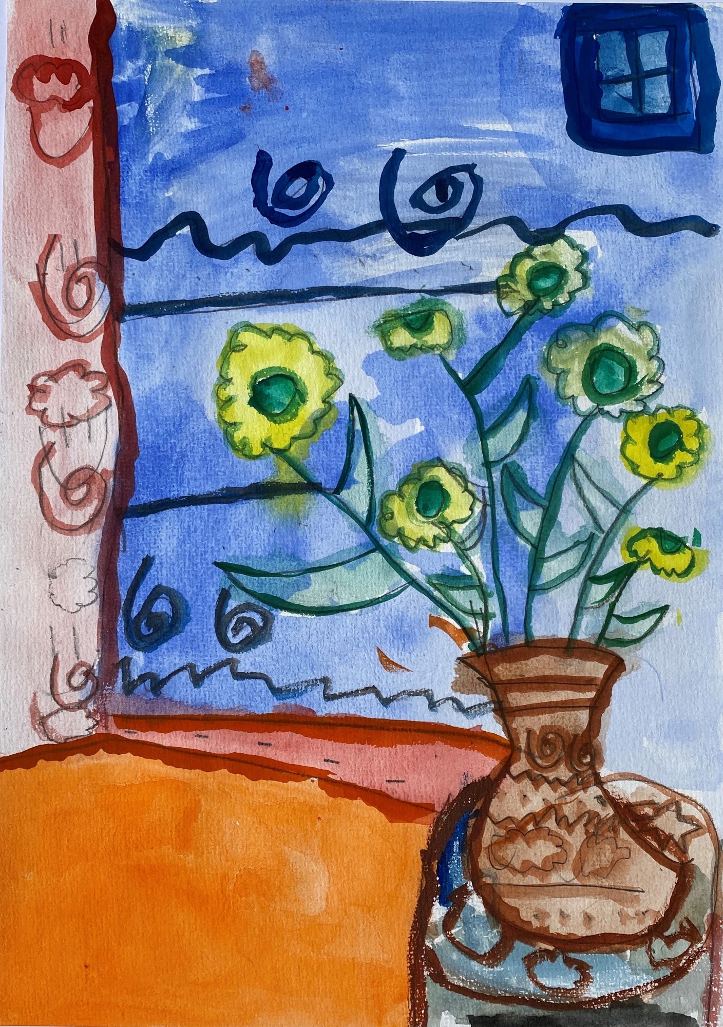 student artwork - still life with flowers