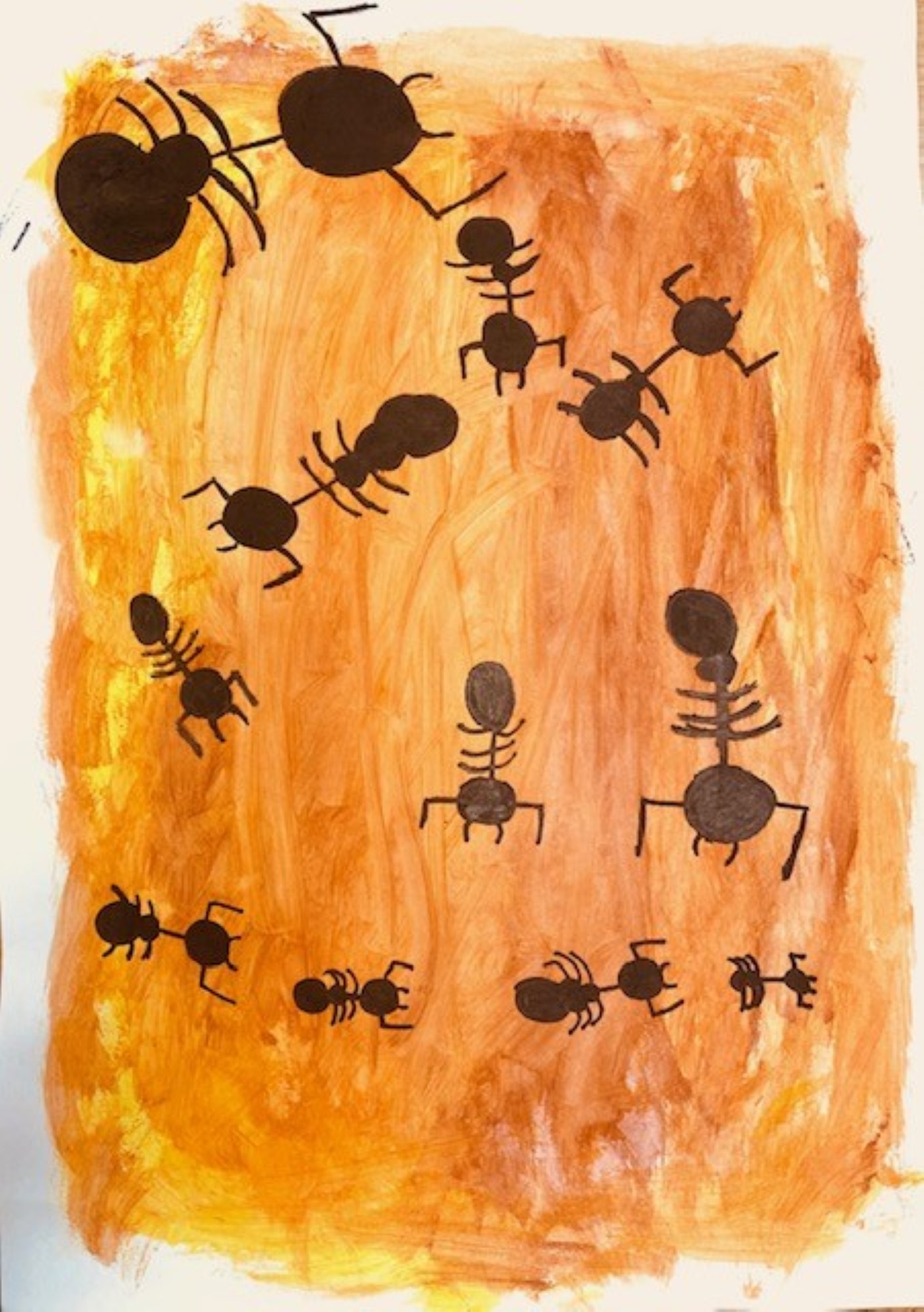 student artwork - Community care (ants) - an artwork inspired by artist Pro Hart
