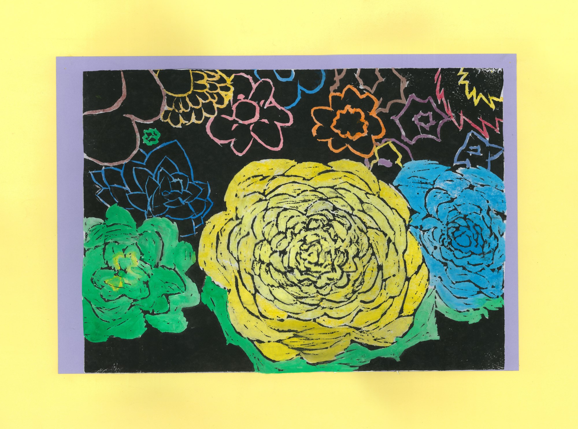 student artwork - many beautiful flowers