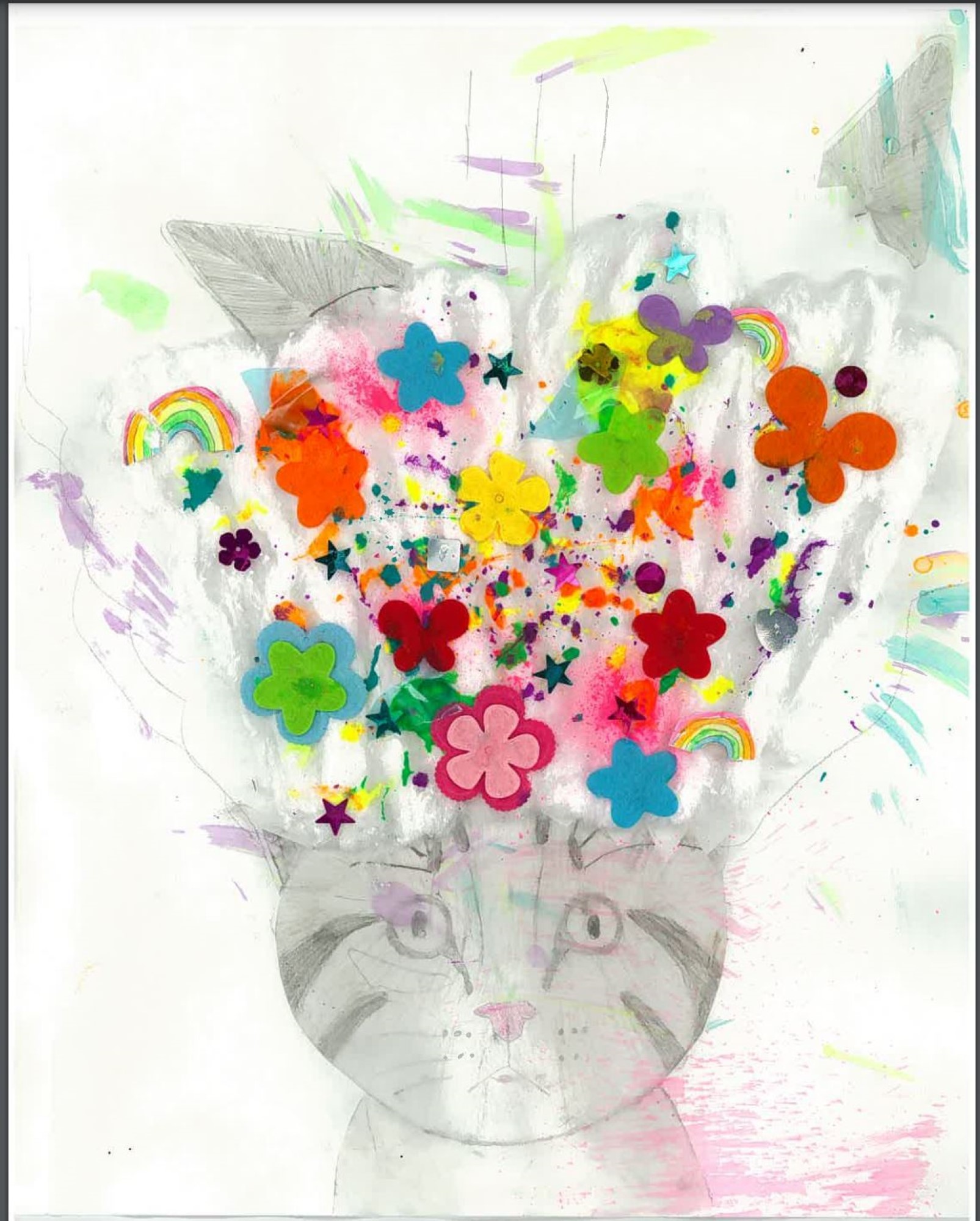 student artwork - Exploding cat