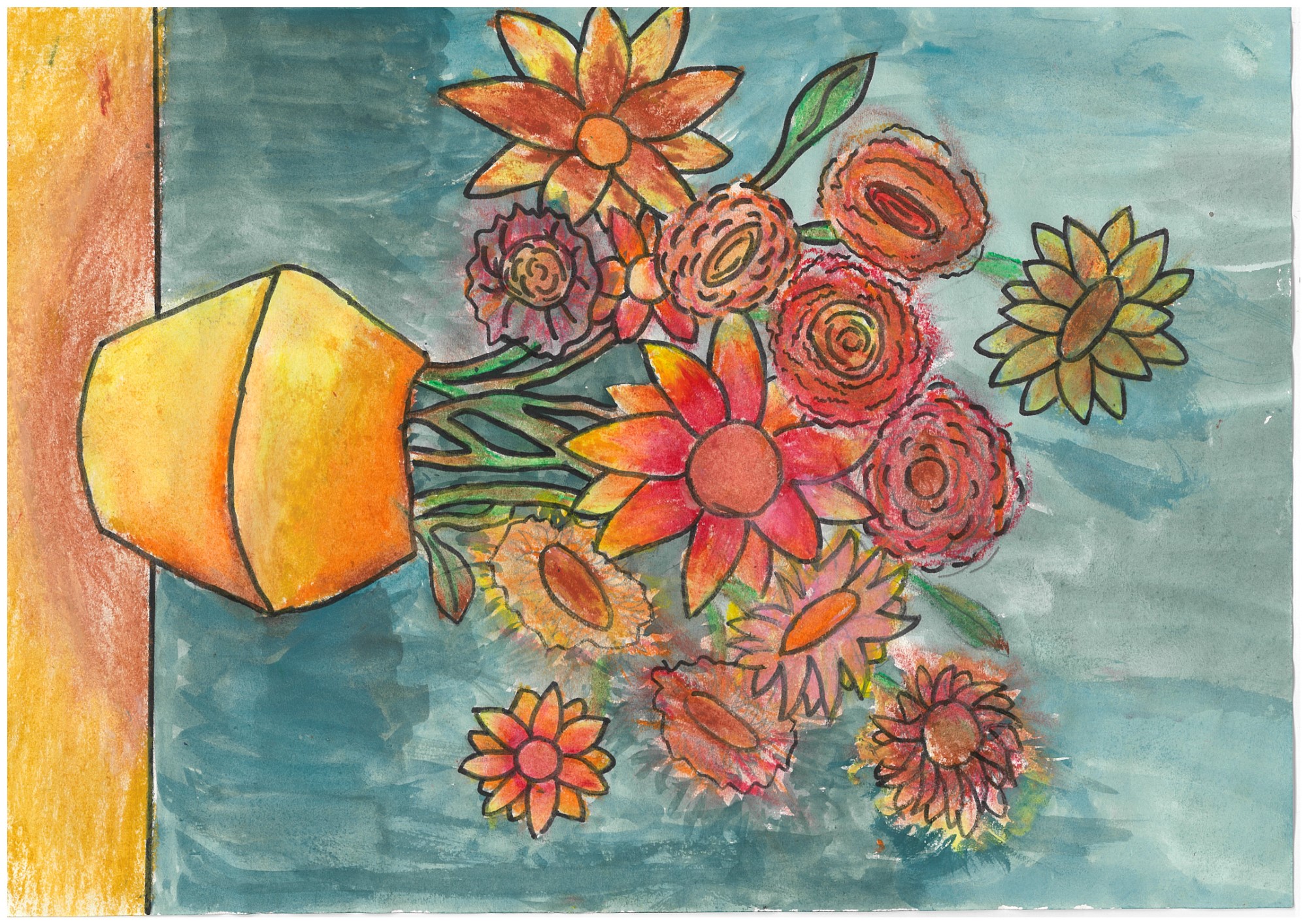 student artwork - Still life flowers