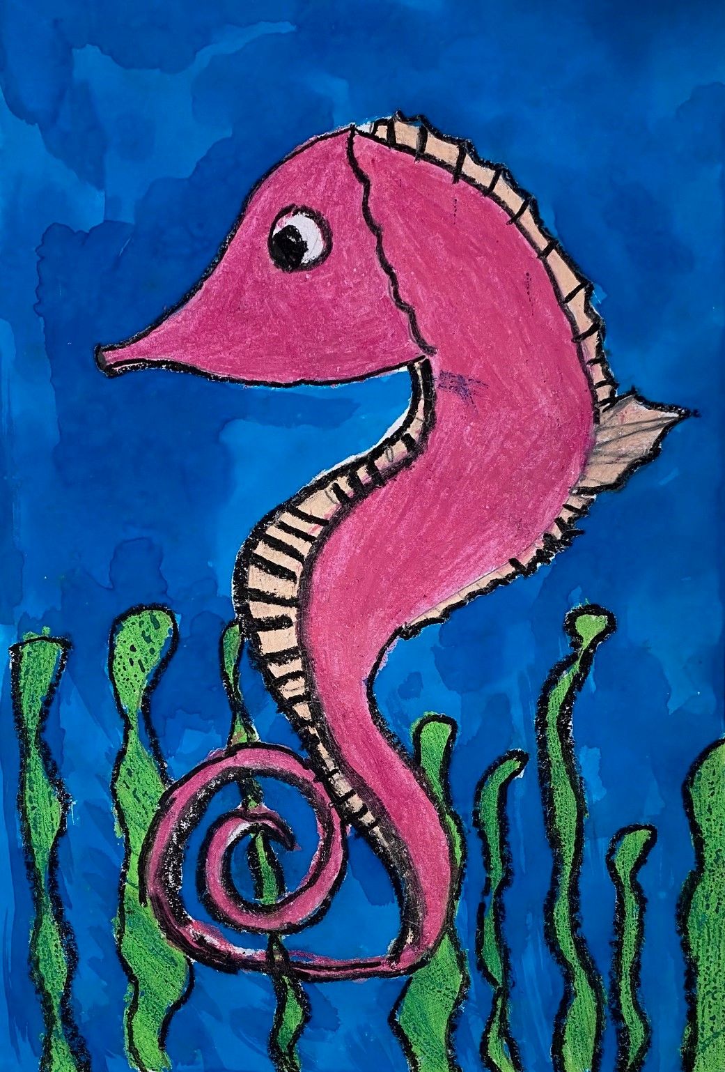 Student artwork - A seahorse in its natural habitat