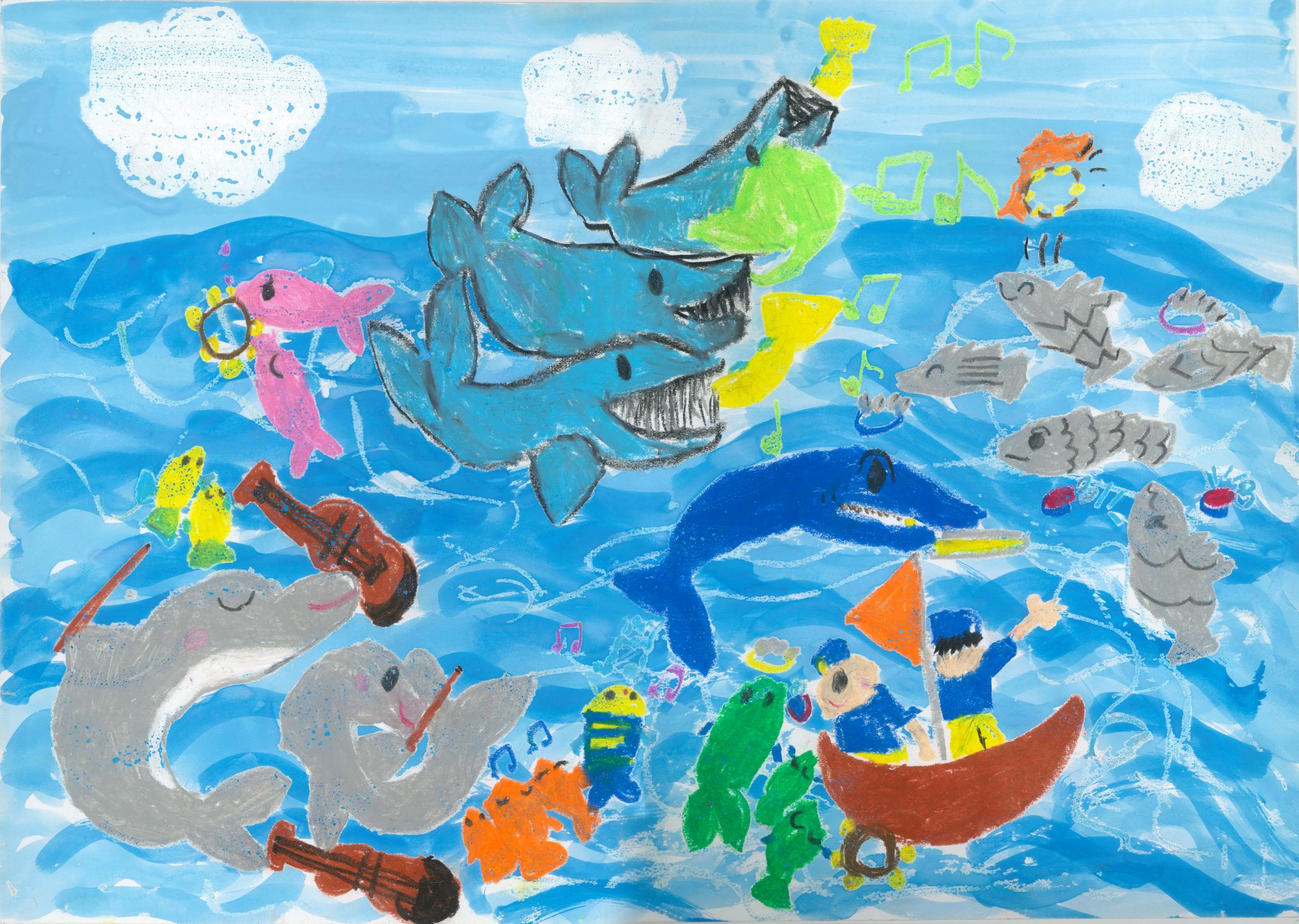 Student artwork – Concert of sea creatures