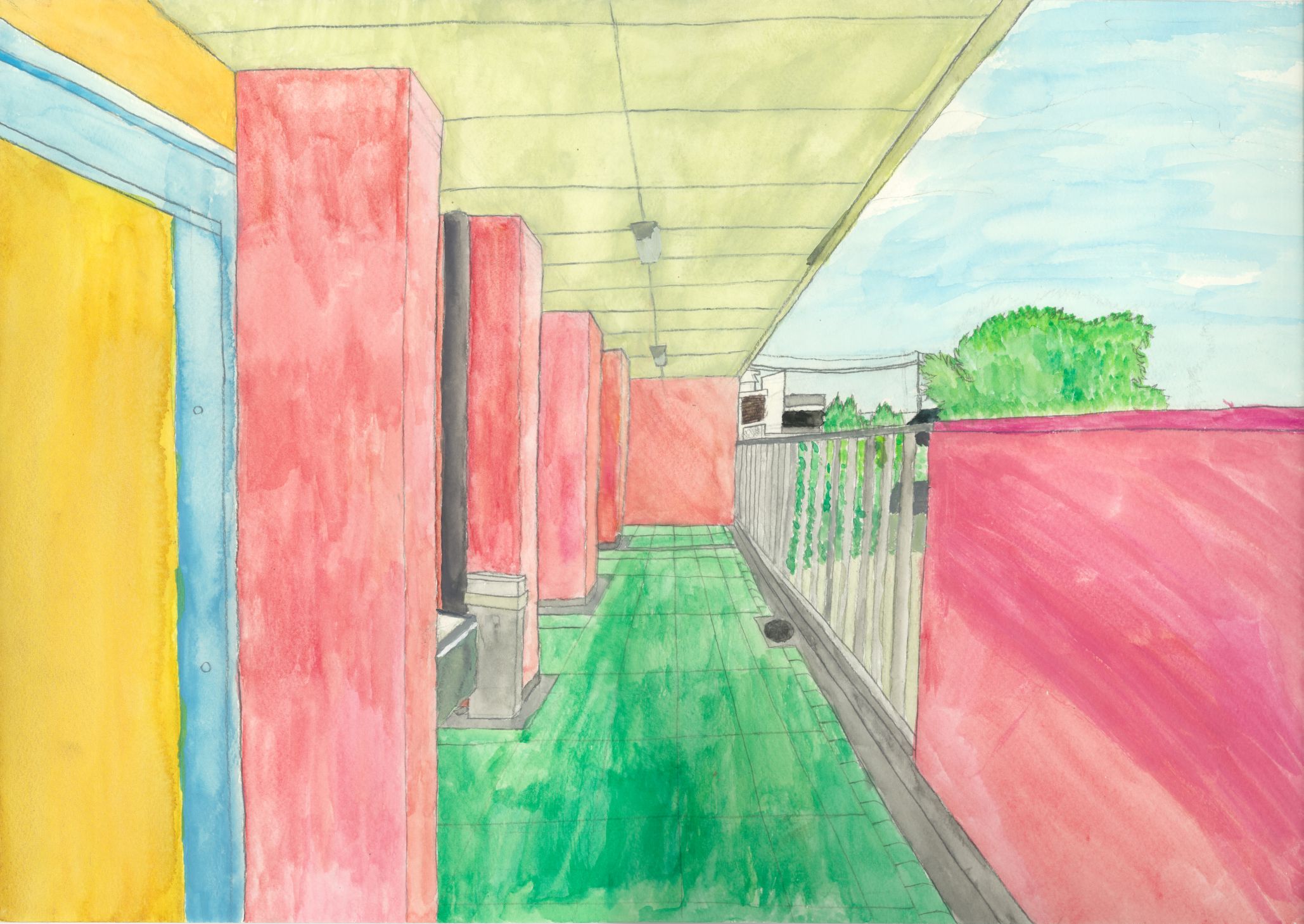 Student artwork – Landscape painting using perspective projection