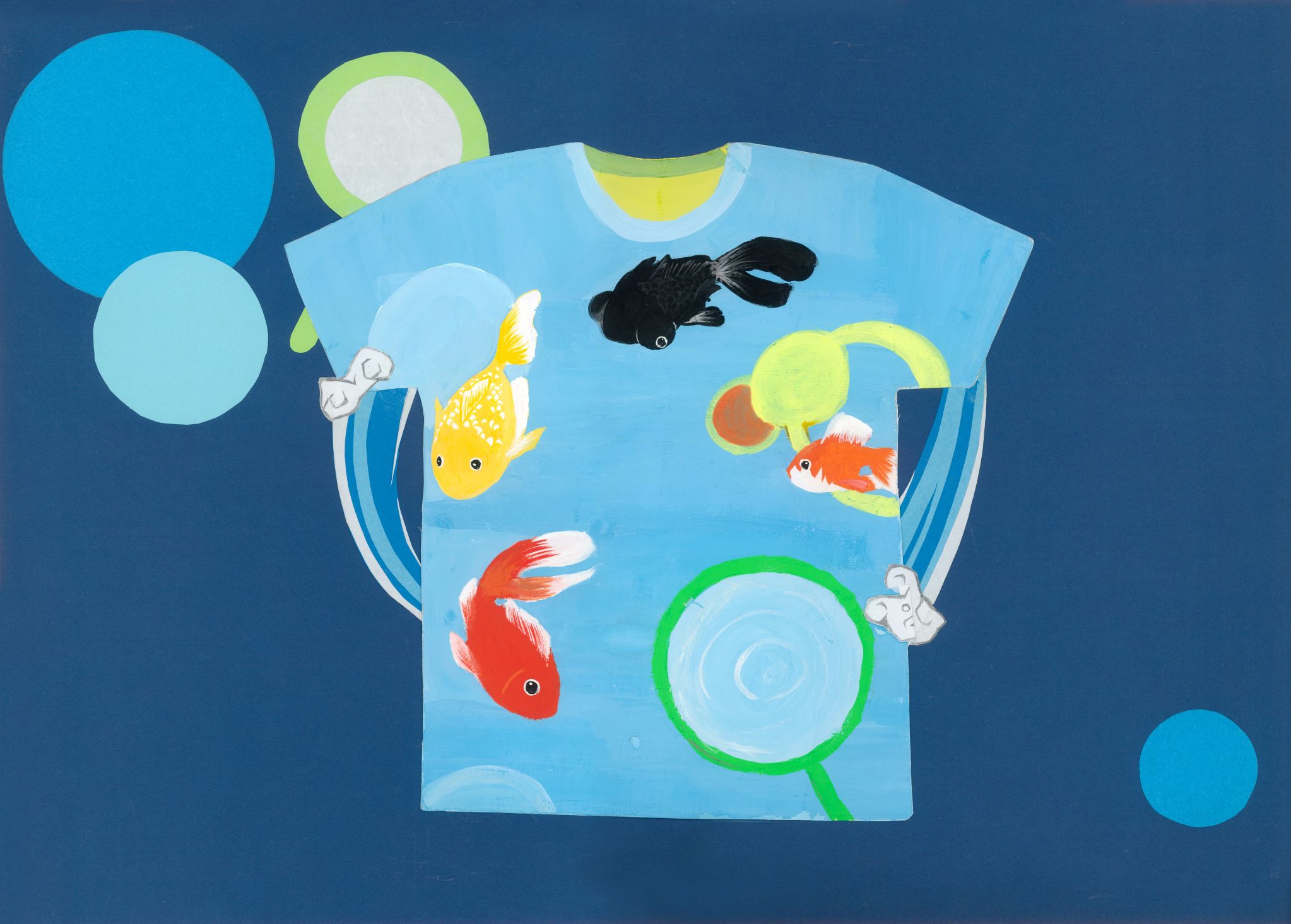 Student artwork – Swirling goldfish