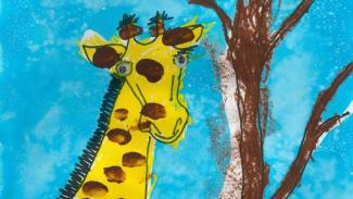 A drawing of a giraffe