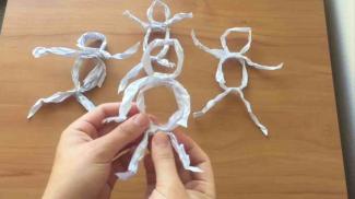 Four mini paper puppets