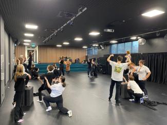 students working in a drama workshop