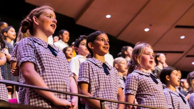 Students singing at the Cantabile Music Festival.