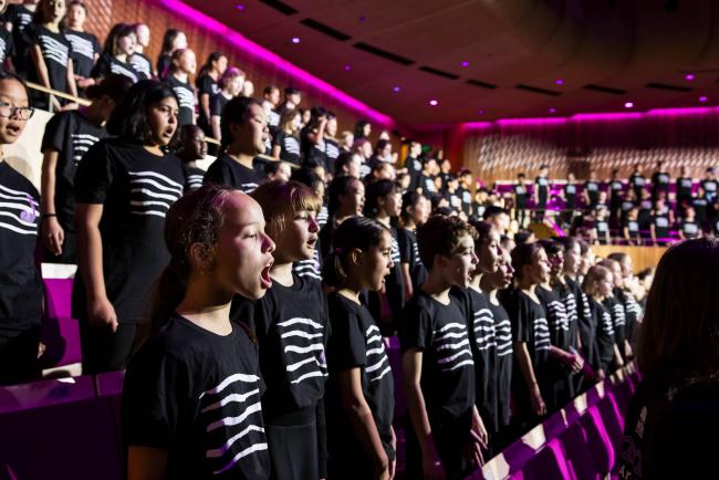 Students singing at the Arts Alive Choral Festival