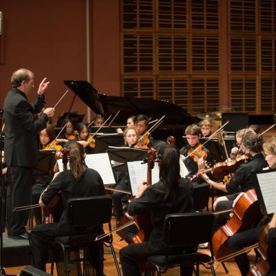 symphony orchestra performing